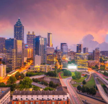 Downtown Atlanta city skyline cityscape of Georgia