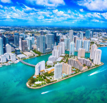 Iconic Miami skyline for international pet shipping and transport services
